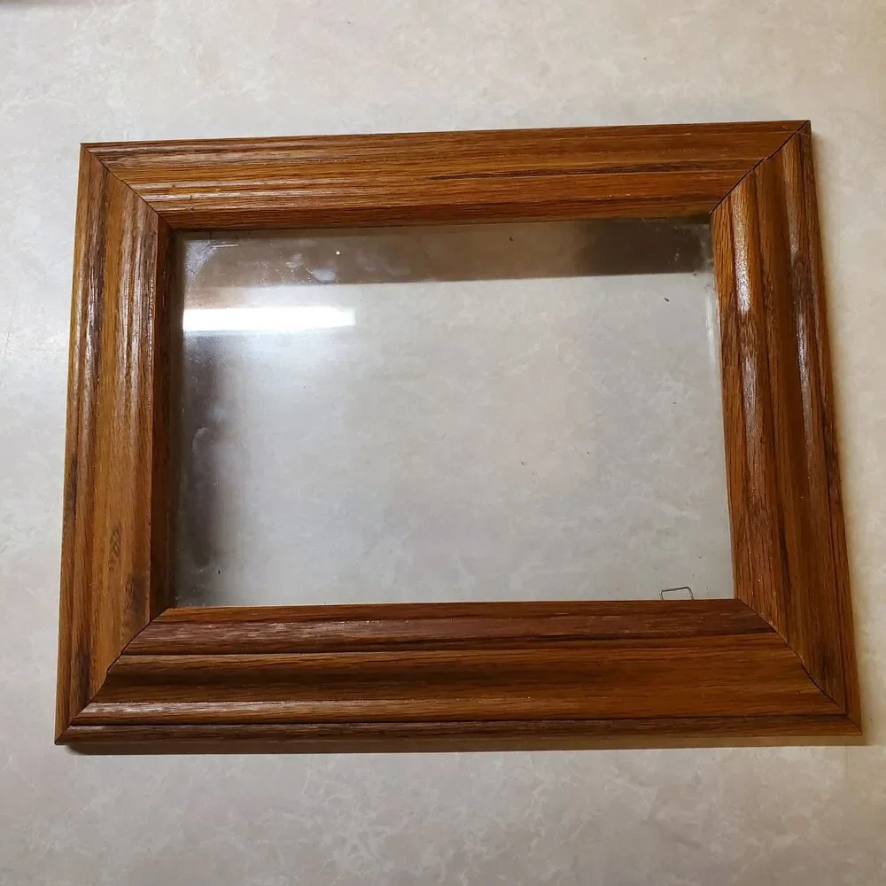 Wooden Frame With Mitered Corner Joints Multi-tiered Molded Edge
